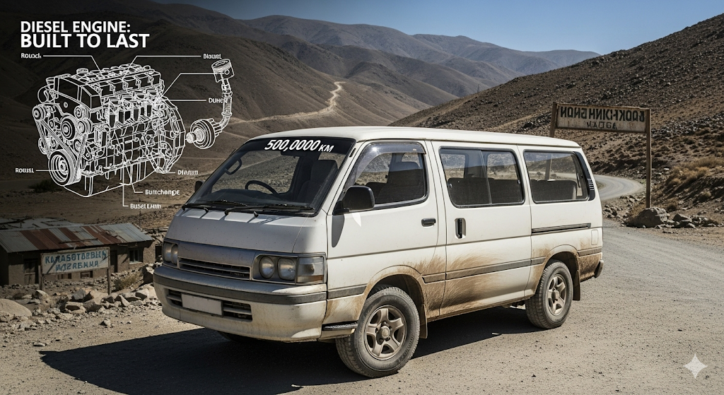 ハイエースのディーゼル車は50万キロ乗れる?